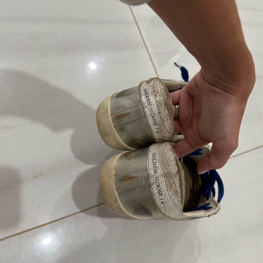 Golden Goose Silver and Red Distressed Sneakers Size 43 - Picture 11 of 11